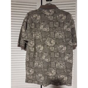 Vintage 90s Bugle Boy Men's Size M Floral Hawaiian style Collard Button T-shirt